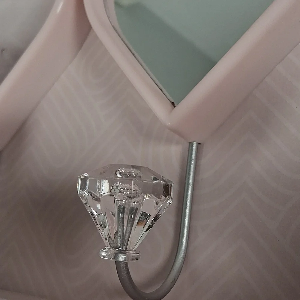 MIRROR HEART Pink Cristal Hook Set